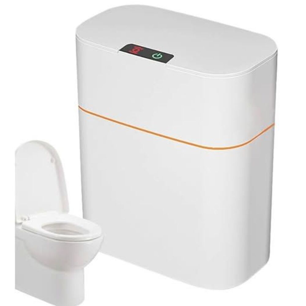 NEW Automatic Smart Trash Can Touchless Sensor Lid White Bathroom Kitchen